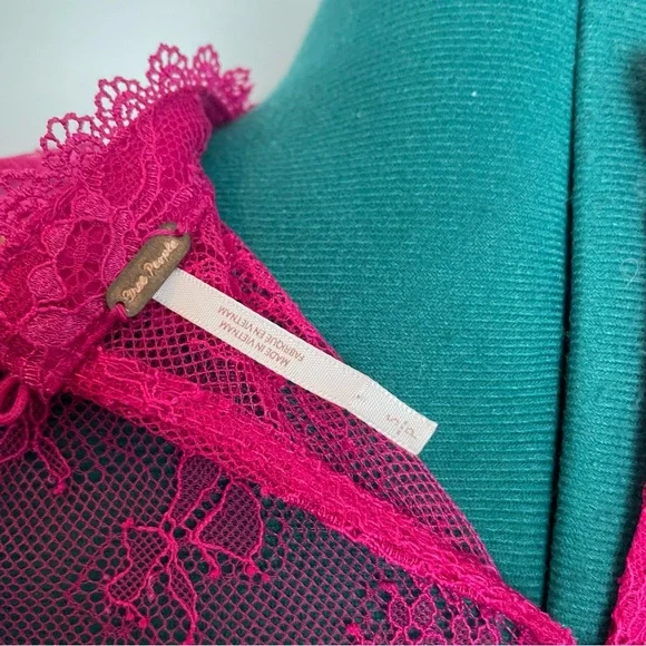 Free People Secret Admirer hot pink lace two piece top - Picture 7 of 7